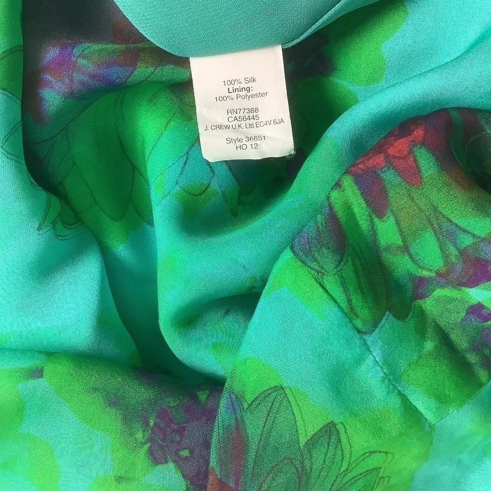J. Crew Silk Hothouse‎ Floral Blouse 00 - Picture 9 of 10